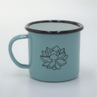 Pasiora Emaille-Tasse mit Sukkulenten-Motiv