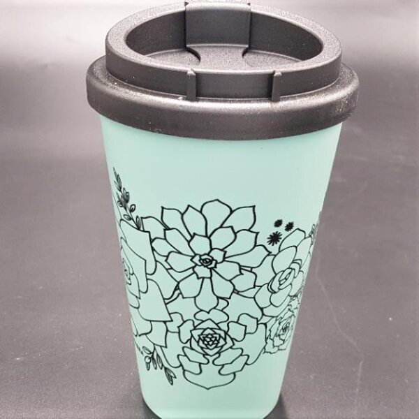 Coffee To Go Becher - Mehrwegbecher mit Sukkulenten