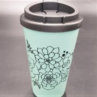 Coffee To Go Becher - Mehrwegbecher mit Sukkulenten