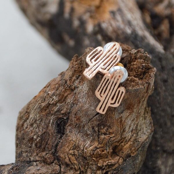 Kaktus Ohrstecker, Rosé